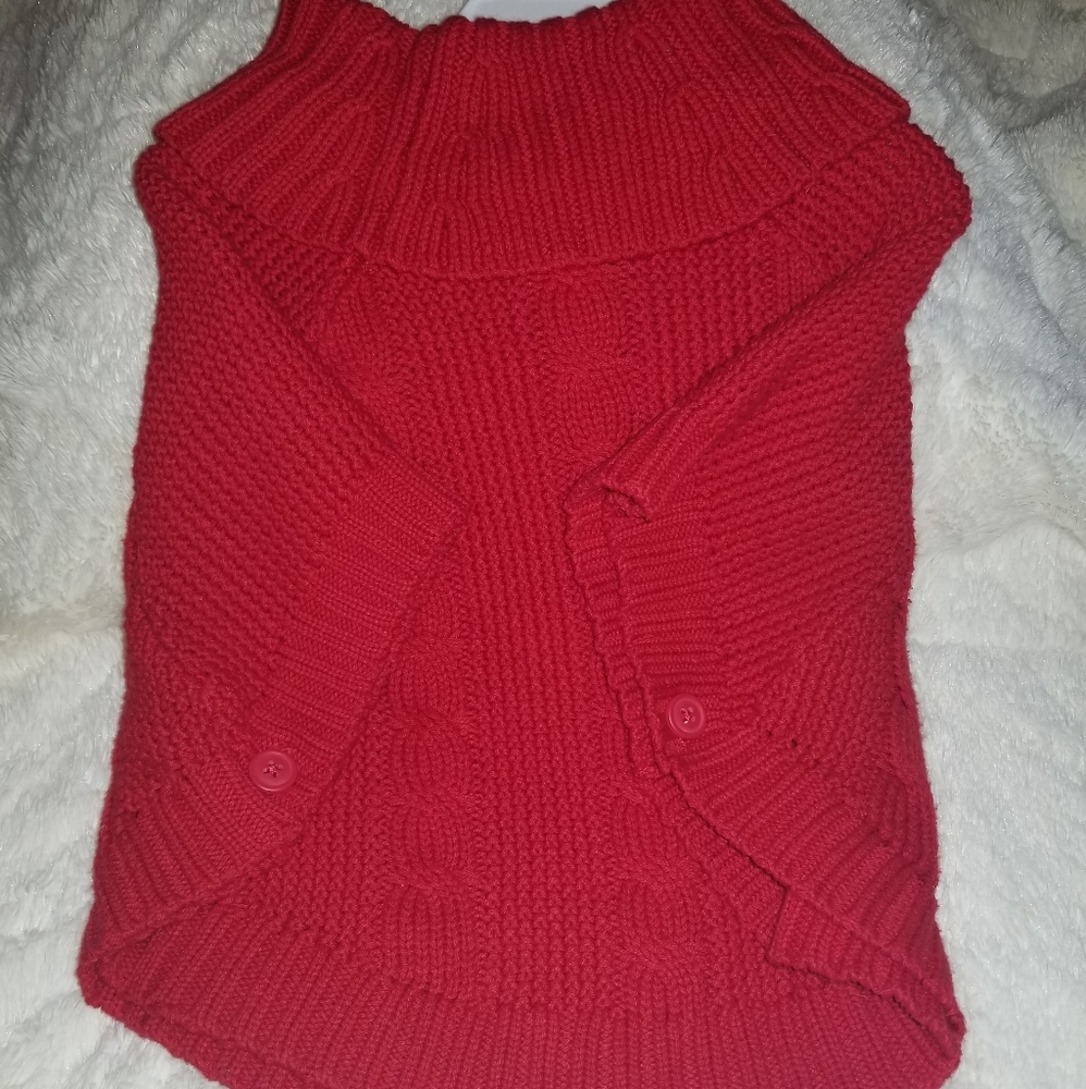 Cable knit poncho